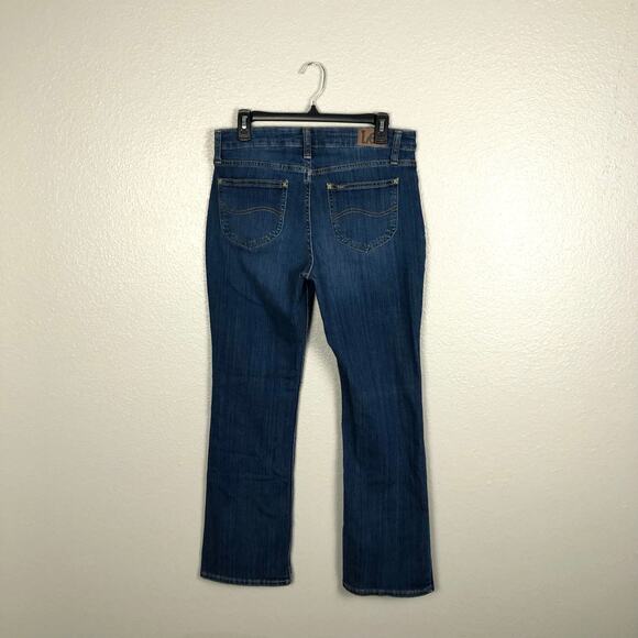 Vintage Lee Women's Bootcut Leg Mid-Rise Blue Jeans Denim Size 10 Short 5-Pocket - Picture 4 of 6